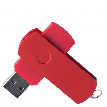 Флешка ELEGANCE COLOR, однотонная, красная