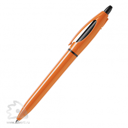 Шариковая ручка S!, оранжевая, дизайн обратной стороны