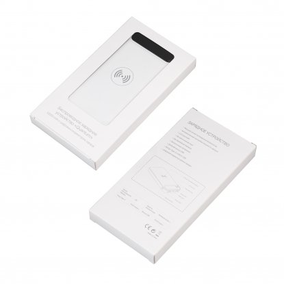 Беспроводное зарядное устройство Quantum, 10000 mAh с цифровым индикатором заряда, белое