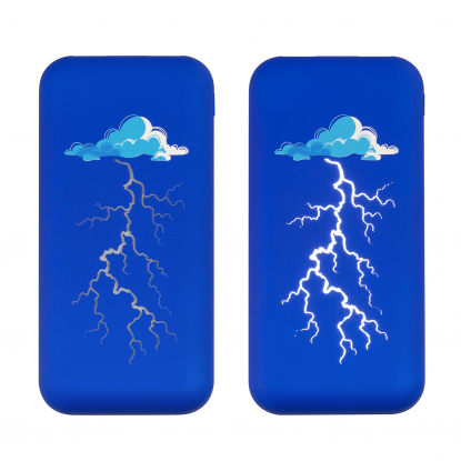 Беспроводное зарядное устройство Sticky SOFTTOUCH, 10000 mAh с подсветкой логотипа и присосками, синее