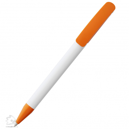Ручка шариковая DS3 TPP Special, белая с оранжевым, вид спереди