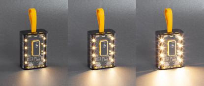 Зарядное устройство Shine 9000 mAh с LED-подсветкой, встроенными кабелями Type-C/Lightning/USB