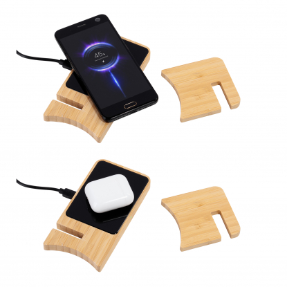 Складная беспроводная (15W) зарядная станция Puzzle с подсветкой логотипа