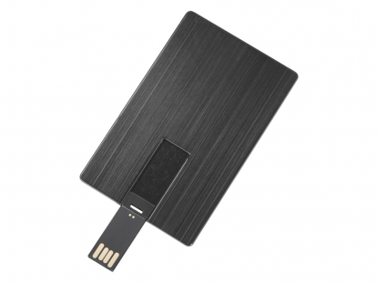 USB-флешка Card Metal в виде металлической карты, темно-серая