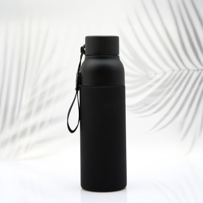 Термобутылка Button Black, черная
