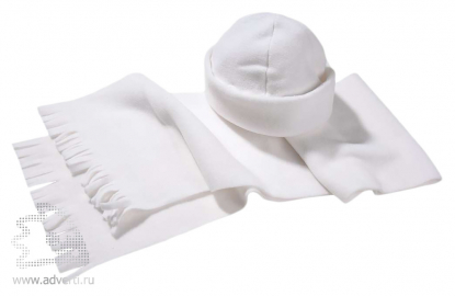 Комплект Unit Fleecy: шапка и шарф, белые