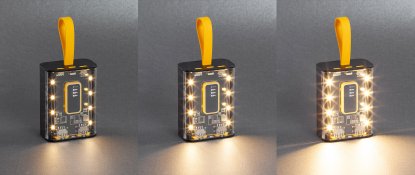Зарядное устройство Shine 9000 mAh с LED-подсветкой, встроенными кабелями Type-C/Lightning/USB