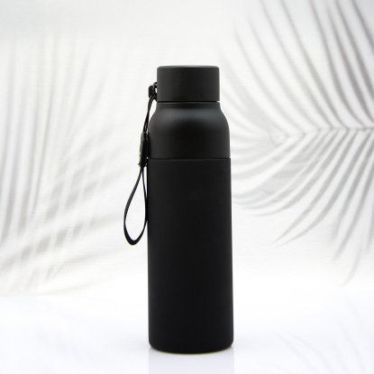 Термобутылка Button Black, черная