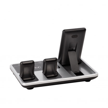 Беспроводная (15W) зарядная станция Smart Lift с сенсорным подъёмным механизмом, часами и ночной подсветкой