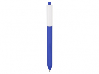 Ручка пластиковая шариковая Pigra  P03 софт-тач, синяя, вид сзади