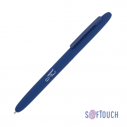 Ручка шариковая Vega, покрытие soft touch, темно-синяя