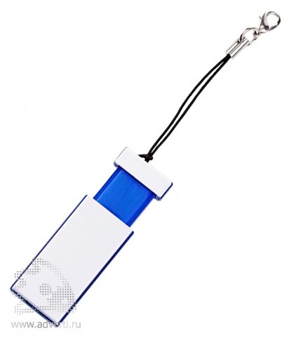 USB-флеш-карта Slide, синяя, закрытая