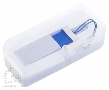 USB-флеш-карта Slide, синяя в упаковке