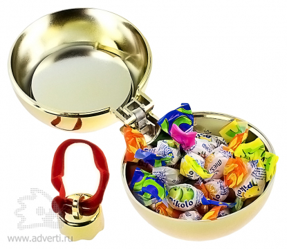 Елочный шар-шкатулка с падающим снегом, внутренний дизайн