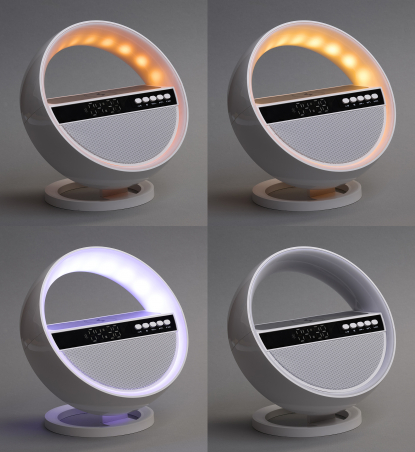 Bluetooth колонка Smart Orb 5Вт с беспроводным (15W) ЗУ, лампой, часами, FM радио