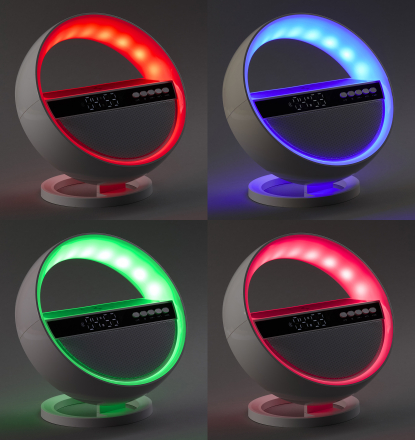 Bluetooth колонка Smart Orb 5Вт с беспроводным (15W) ЗУ, лампой, часами, FM радио