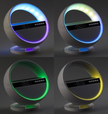 Bluetooth колонка Smart Orb 5Вт с беспроводным (15W) ЗУ, лампой, часами, FM радио