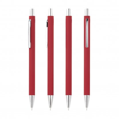 Ручка шариковая Trade, soft touch, красная