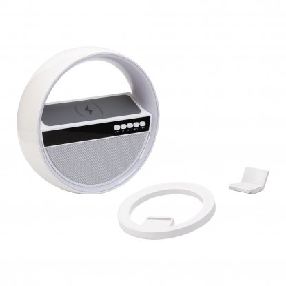 Bluetooth колонка Smart Orb 5Вт с беспроводным (15W) ЗУ, лампой, часами, FM радио