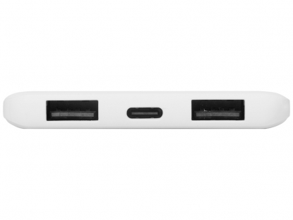 Портативное зарядное устройство Reserve с USB Type-C, 5000 mAh, белое, вход USB