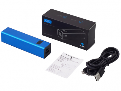 Внешний аккумулятор Rail c дисплеем, 5000 mAh, синий