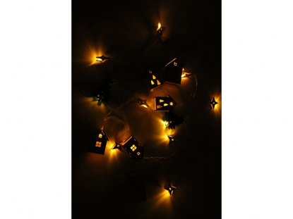 Елочная гирлянда с лампочками Новогодняя в деревянной подарочной коробке, пример использования