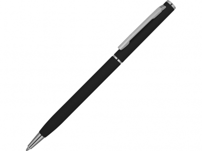 Ручка металлическая шариковая Атриум софт-тач, черная