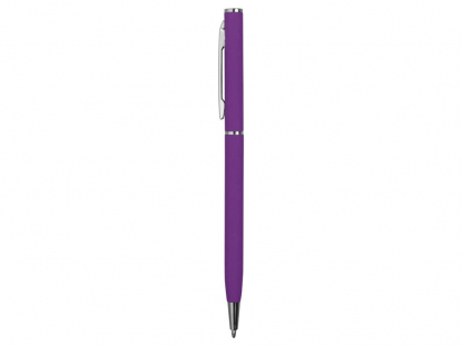 Ручка металлическая шариковая Атриум софт-тач, фиолетовая, вид сбоку