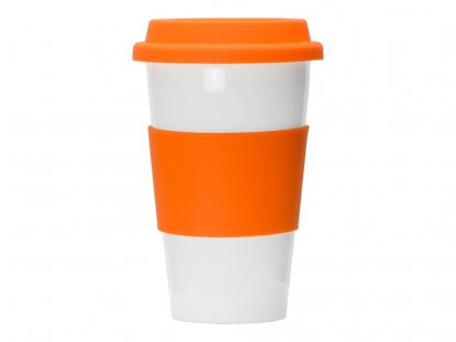 Кружка с двойными стенками Toronto, оранжевая, вид спереди