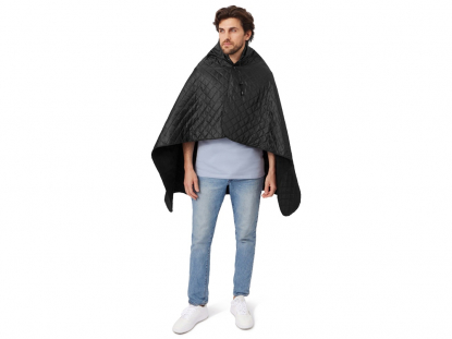 Плед-пончо 2-в-1 Cappy с капюшоном и мешком, черный