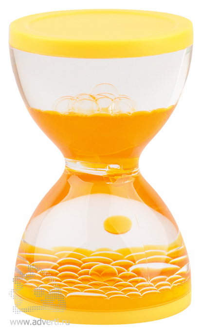 Жидкостная фигура для релаксации Hourglass, желтая