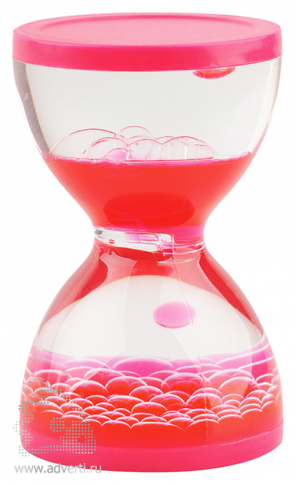Жидкостная фигура для релаксации Hourglass, розовая