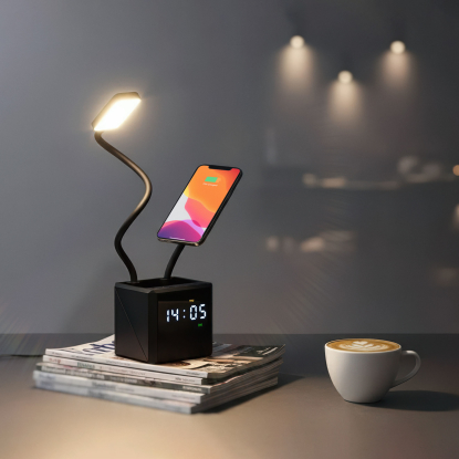 Лампа Smart Flex с беспроводным 3в1 (15W) ЗУ с MagSafe, часами, карандашницей и подсветкой логотипа