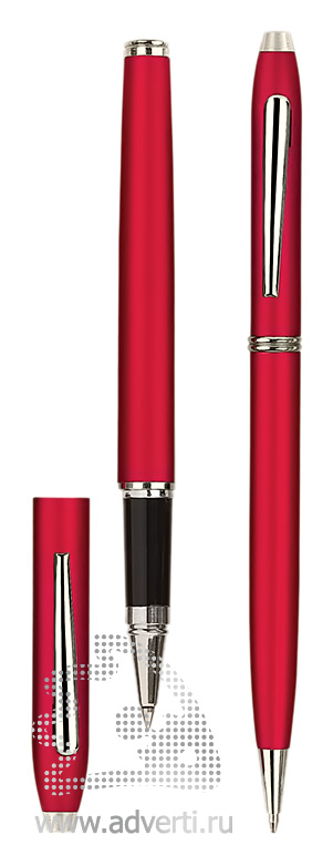 Роллер и шариковая ручка из набора Экзюпери, красные