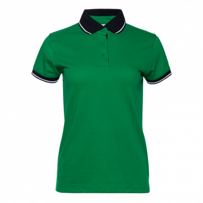 Рубашка поло Stan Contrast W, женская, зеленая с черным