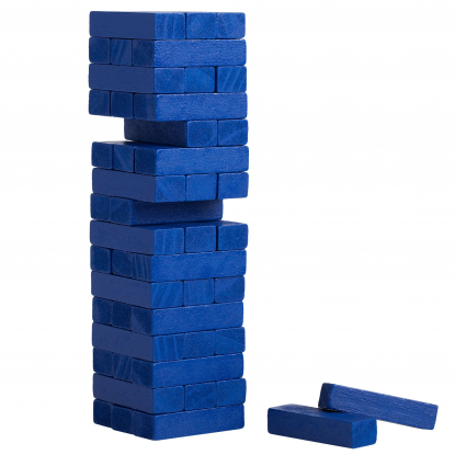 Игра Деревянная башня мини, синяя, начало игры