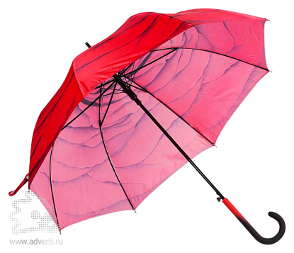 Зонт-трость Роза, полуавтомат, общий вид
