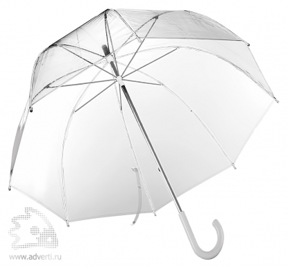 Зонт-трость прозрачный, полуавтомат, 