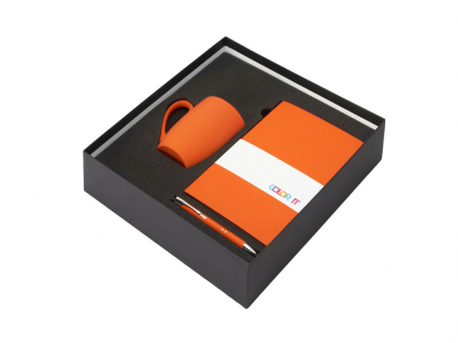 Подарочный набор COLOR IT с блокнотом, металлической ручкой и кружкой, оранжевый