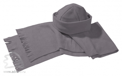 Комплект Stan Duet: шапка и шарф, тёмно-серый