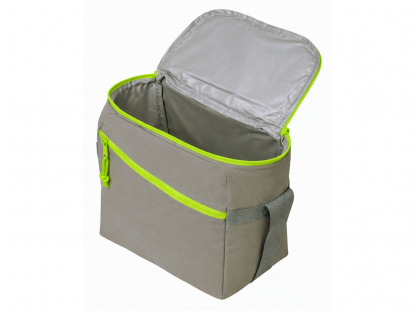 Изотермическая сумка-холодильник Neo Classic c контрастной молнией, зеленое яблоко