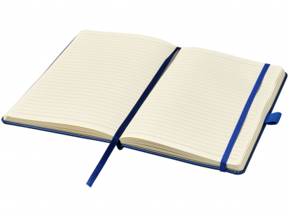 Записная книжка А5 Nova, синяя, резинка, лента-закладка, петля для ручки