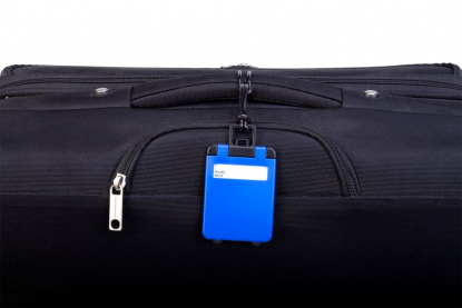 Бирка для багажа Trolley, синяя, пример использования
