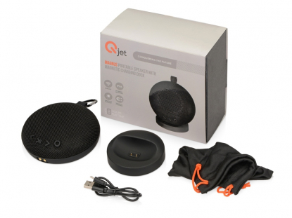 Водоустойчивая портативная колонка Magnus с магнитной зарядной станцией, весь набор