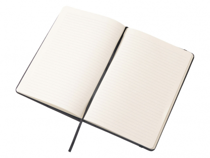 Блокнот А5 NotaBene с металлической шариковой ручкой и подставкой для телефона, черный