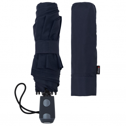 Зонт складной E.200, автомат, темно-синий, с чехлом
