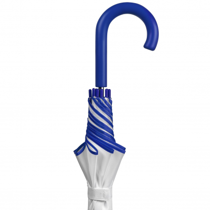 Зонт-трость Unit White, полуавтомат, синий, ручка софт-тач