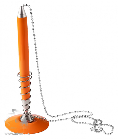 Ручка шариковая Vortex  на подставке, оранжевая