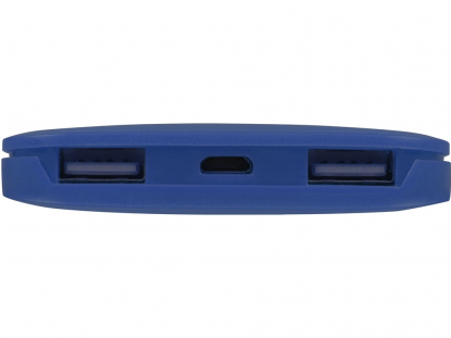 Портативное беспроводное зарядное устройство Impulse 4000 мAч, синий, вид со стороны разъемов