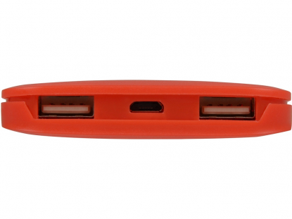 Портативное беспроводное зарядное устройство Impulse 4000 мAч, красный, вид со стороны разъемов